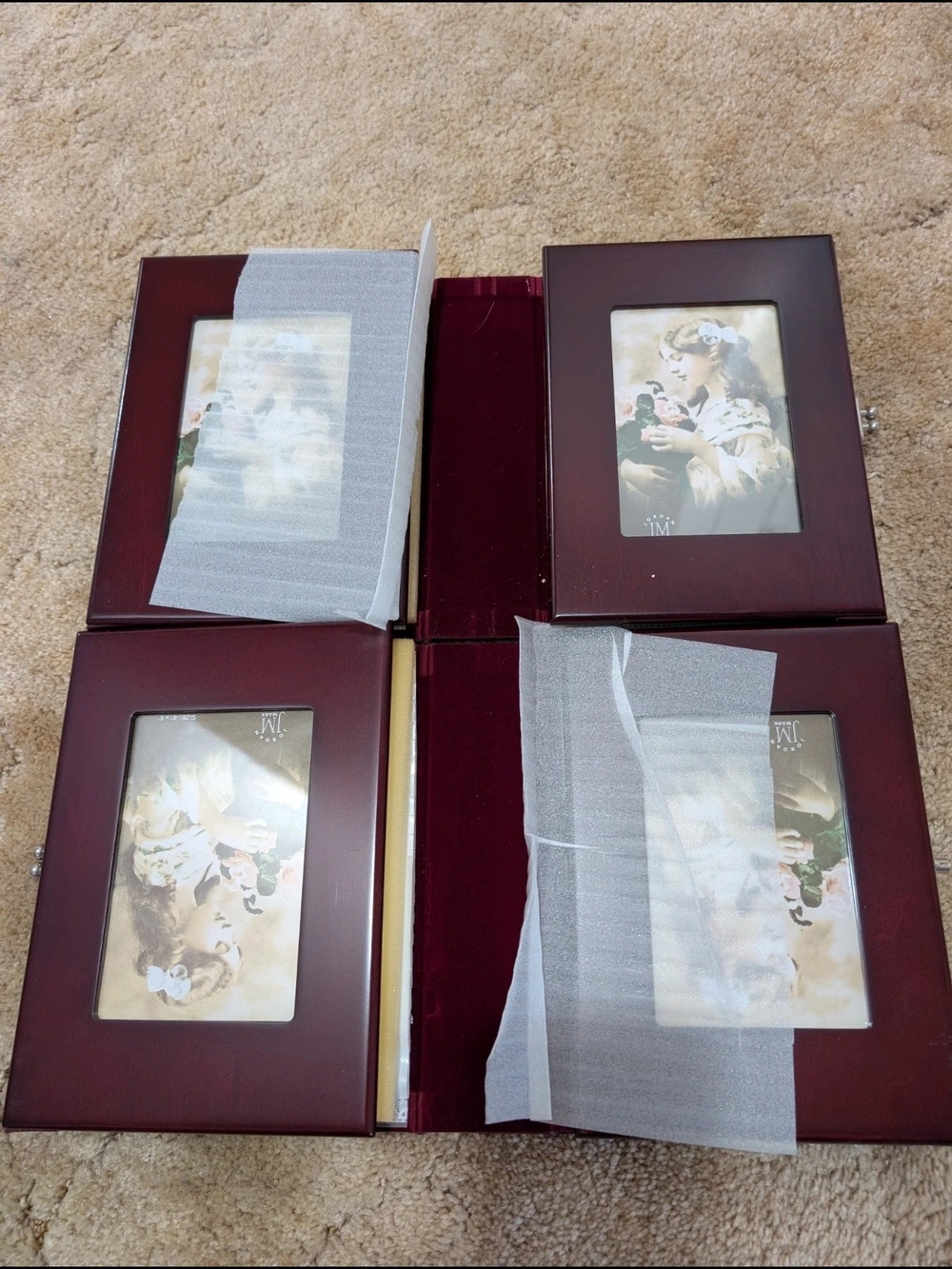 Vintage Style Burgundy Photo Albums / Storage Cases (Set of 2)